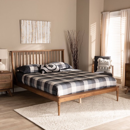 Baxton Studio Abel Traditional Transitional Walnut Brown Finished Wood Platform Bed-King 192-11500-ZORO